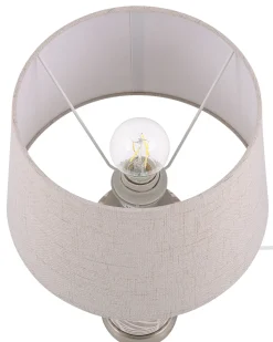 Best Beliani Lampada da tavolo TRAISEN Ceramica Beige Argento Bianco Beige