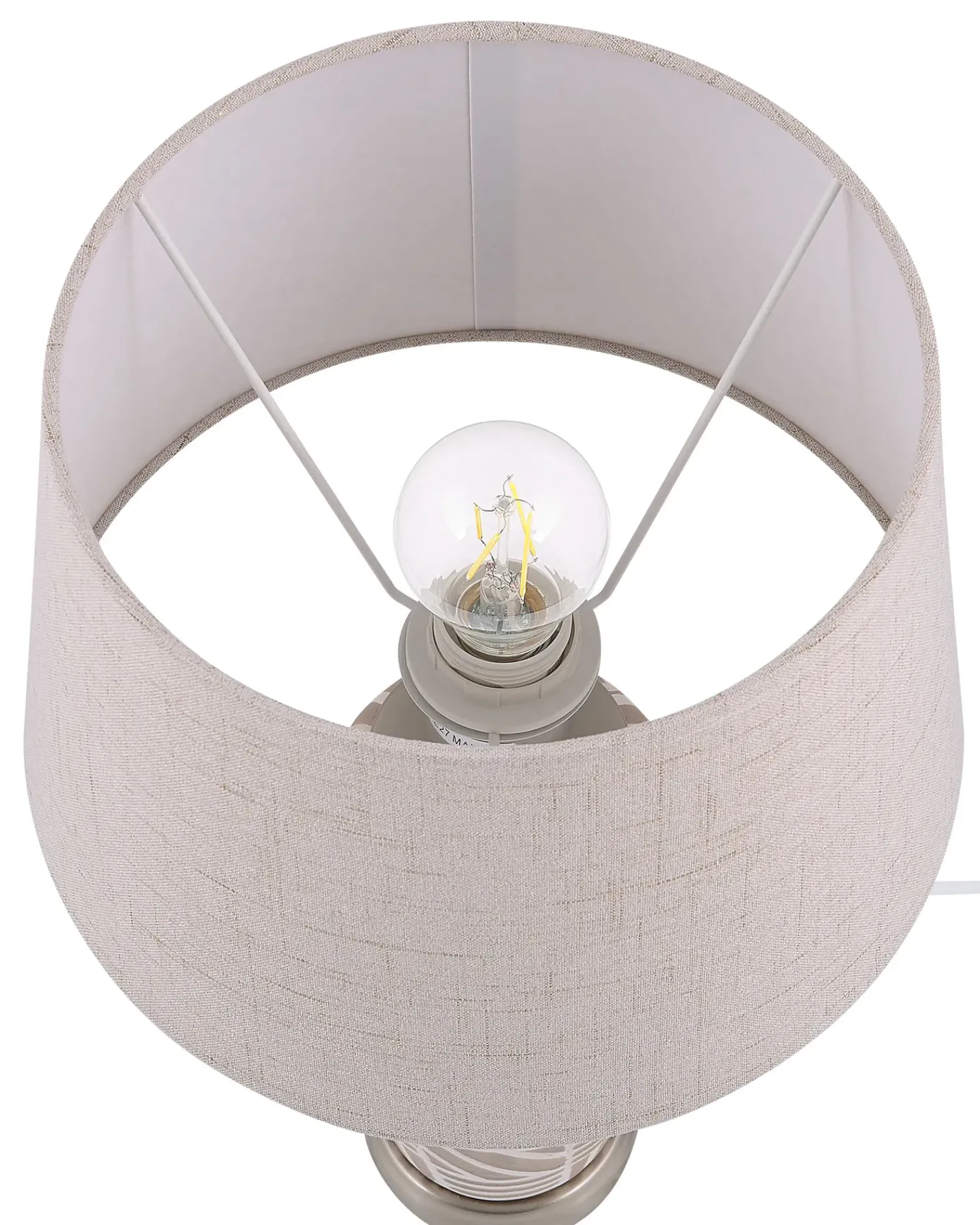 Best Beliani Lampada da tavolo TRAISEN Ceramica Beige Argento Bianco Beige