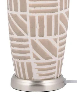 Best Beliani Lampada da tavolo TRAISEN Ceramica Beige Argento Bianco Beige