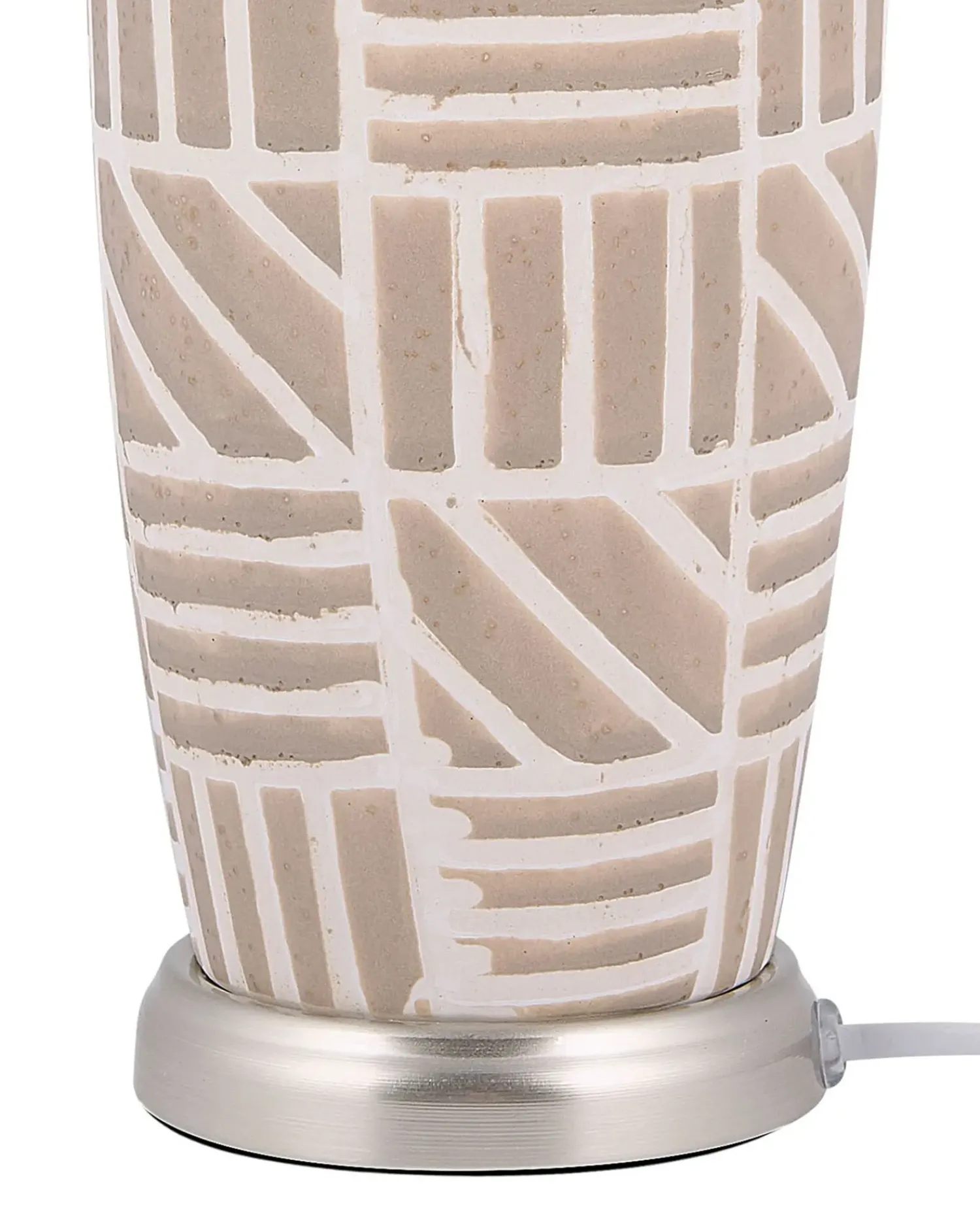 Best Beliani Lampada da tavolo TRAISEN Ceramica Beige Argento Bianco Beige