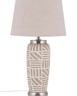 Best Beliani Lampada da tavolo TRAISEN Ceramica Beige Argento Bianco Beige