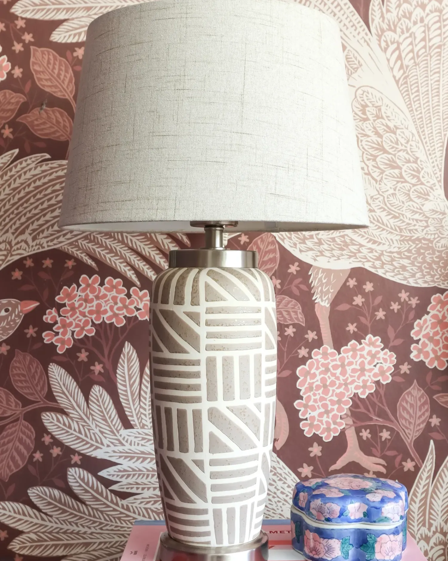 Best Beliani Lampada da tavolo TRAISEN Ceramica Beige Argento Bianco Beige