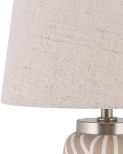 Best Beliani Lampada da tavolo TRAISEN Ceramica Beige Argento Bianco Beige