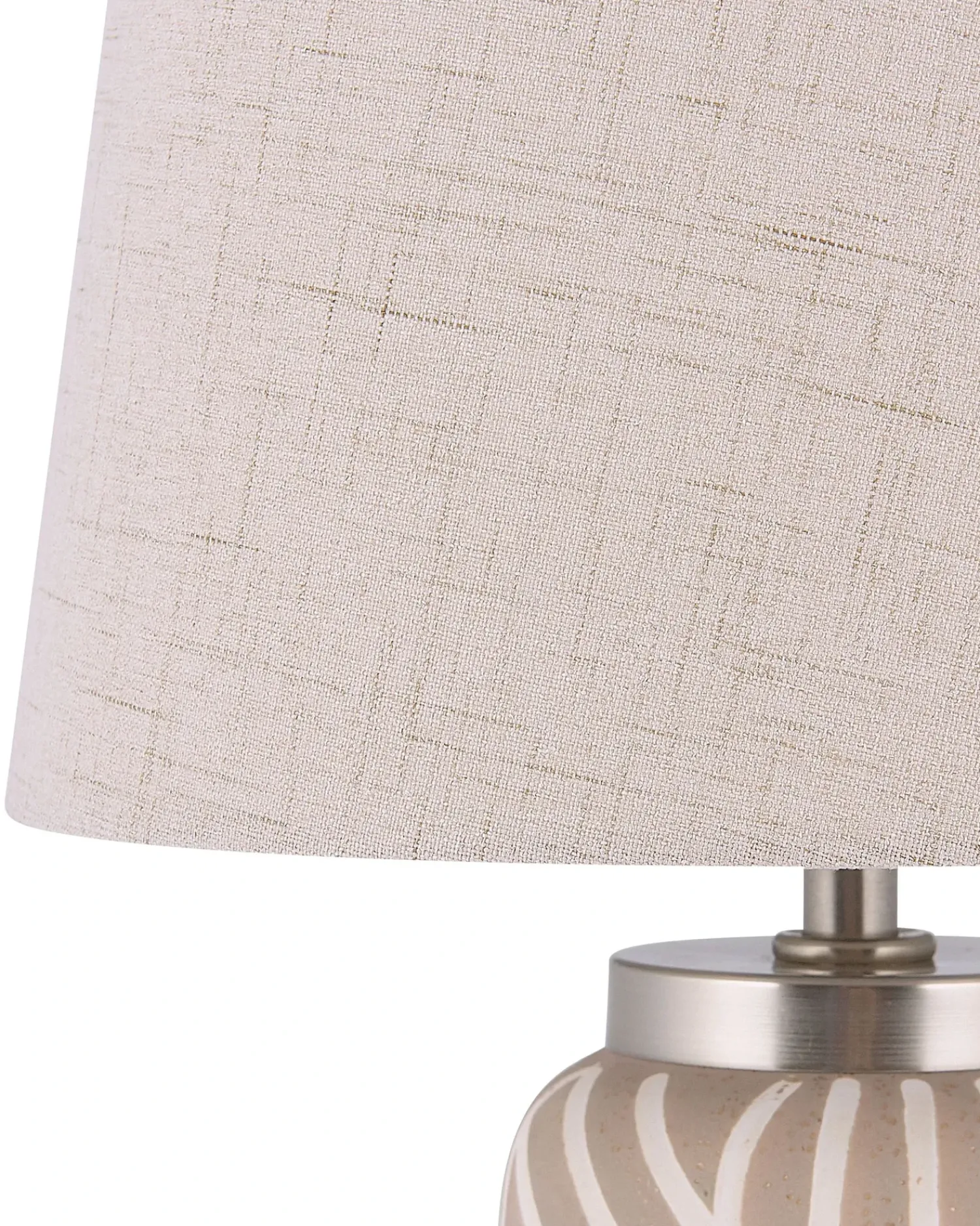 Best Beliani Lampada da tavolo TRAISEN Ceramica Beige Argento Bianco Beige