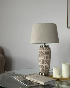 Best Beliani Lampada da tavolo TRAISEN Ceramica Beige Argento Bianco Beige