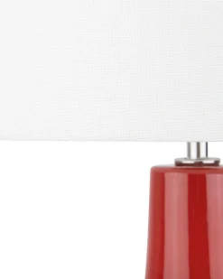 Online Beliani Lampada da tavolo TRIVERSA Ceramica Rosso Bianco Rosso