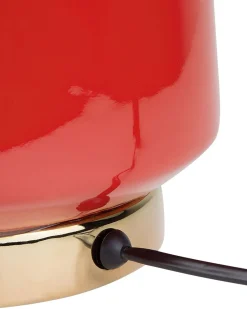 Online Beliani Lampada da tavolo TRIVERSA Ceramica Rosso Bianco Rosso