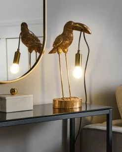 Best Beliani Lampada da tavolo Tucano ARACARI Oro Ottone Oro