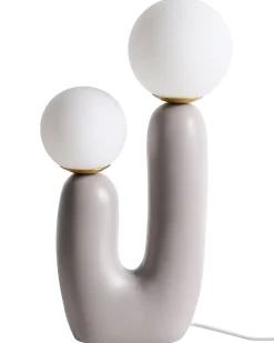 New Beliani Lampada da tavolo TULUN Grigio Bianco Grigio