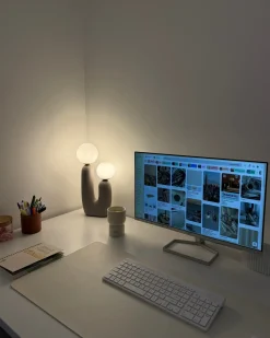 New Beliani Lampada da tavolo TULUN Grigio Bianco Grigio