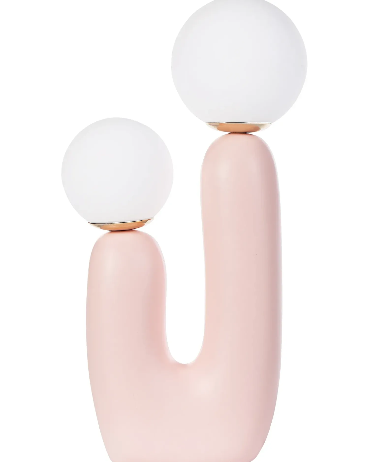 Beliani Lampada da tavolo TULUN Rosa pastello Bianco Rosa