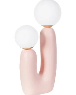 Beliani Lampada da tavolo TULUN Rosa pastello Bianco Rosa