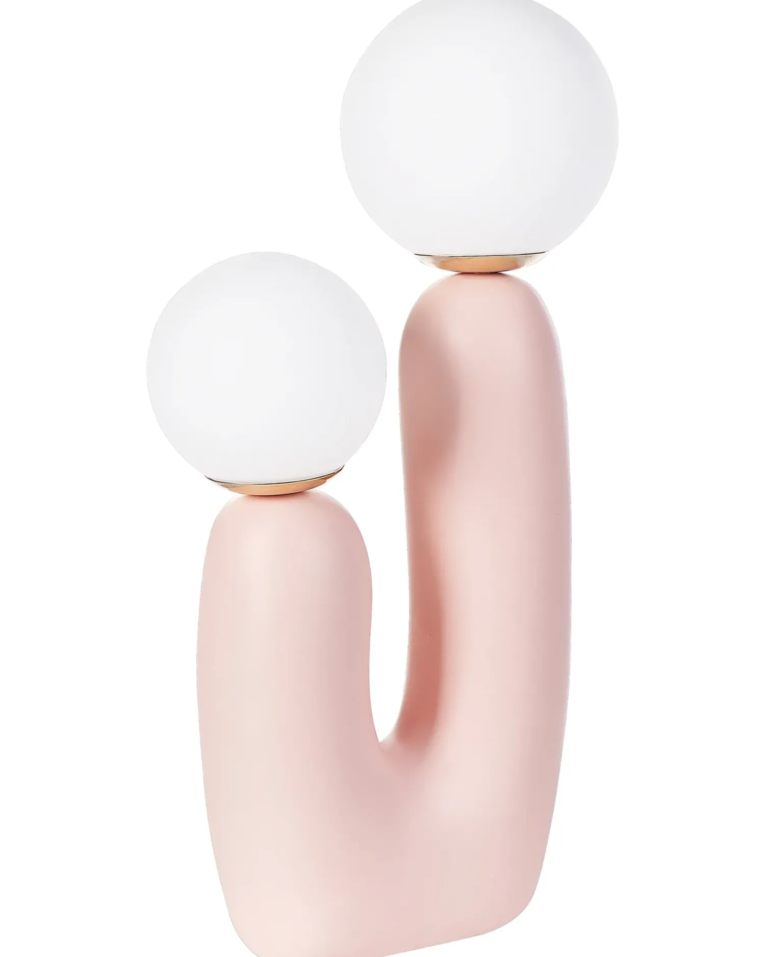 Beliani Lampada da tavolo TULUN Rosa pastello Bianco Rosa