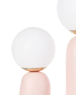 Beliani Lampada da tavolo TULUN Rosa pastello Bianco Rosa