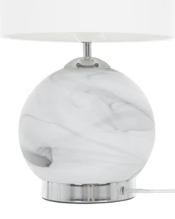 Online Beliani Lampada da tavolo UELE Metallo Marmo Grigio Bianco Grigio