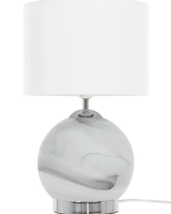 Online Beliani Lampada da tavolo UELE Metallo Marmo Grigio Bianco Grigio