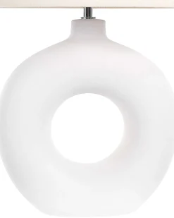 Online Beliani Lampada da tavolo VENTA Ceramica Bianco Bianco Beige