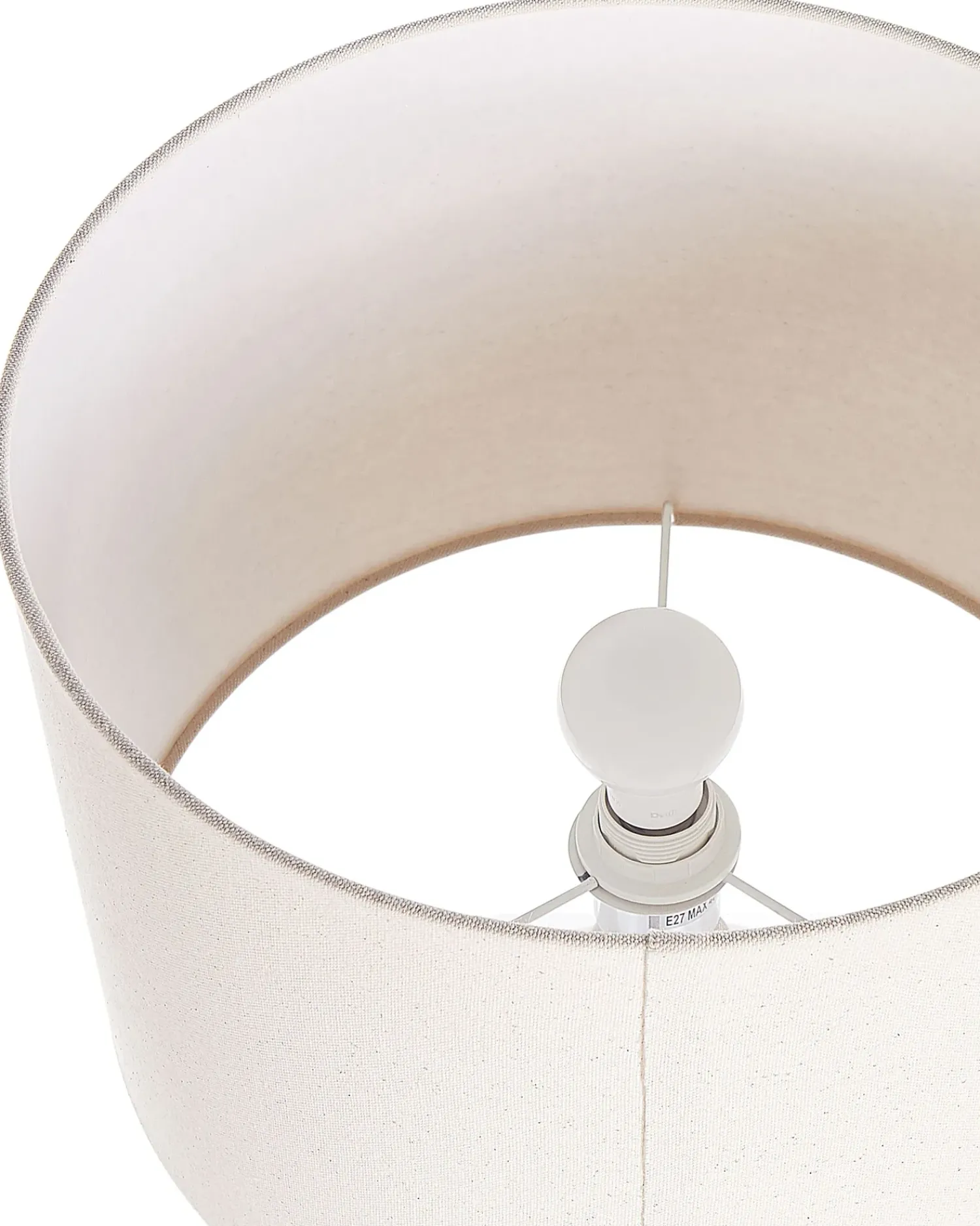 Online Beliani Lampada da tavolo VENTA Ceramica Bianco Bianco Beige