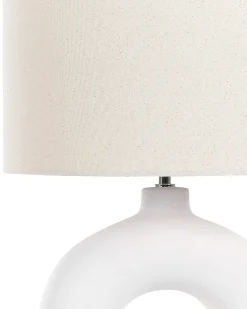 Online Beliani Lampada da tavolo VENTA Ceramica Bianco Bianco Beige