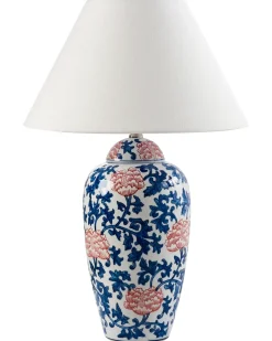 Hot Beliani Lampada da tavolo VERUSA Porcellana Bianco/Blu Bianco Blu Rosso