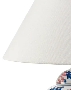 Hot Beliani Lampada da tavolo VERUSA Porcellana Bianco/Blu Bianco Blu Rosso