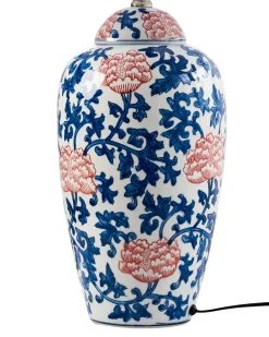 Hot Beliani Lampada da tavolo VERUSA Porcellana Bianco/Blu Bianco Blu Rosso