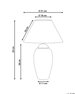 Hot Beliani Lampada da tavolo VERUSA Porcellana Bianco/Blu Bianco Blu Rosso