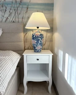 Hot Beliani Lampada da tavolo VERUSA Porcellana Bianco/Blu Bianco Blu Rosso