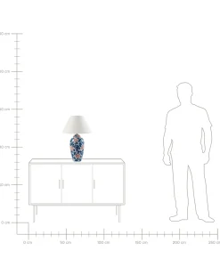 Hot Beliani Lampada da tavolo VERUSA Porcellana Bianco/Blu Bianco Blu Rosso