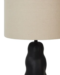 Hot Beliani Lampada da tavolo VILAR Ceramica Nero Beige Nero