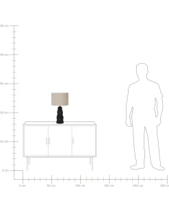 Hot Beliani Lampada da tavolo VILAR Ceramica Nero Beige Nero