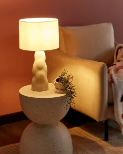 Beliani Lampada da tavolo VILAR Ceramica Beige