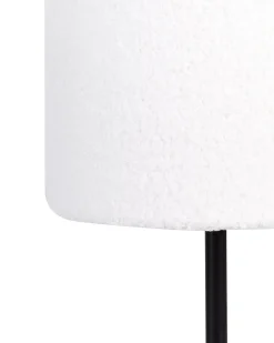 Sale Beliani Lampada da tavolo VINAZCO Bouclé Bianco Bianco Nero