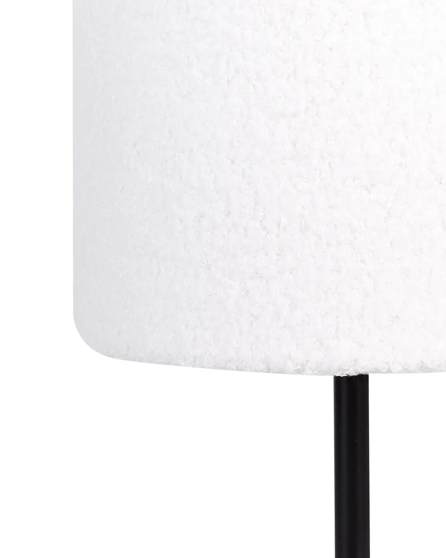 Sale Beliani Lampada da tavolo VINAZCO Bouclé Bianco Bianco Nero