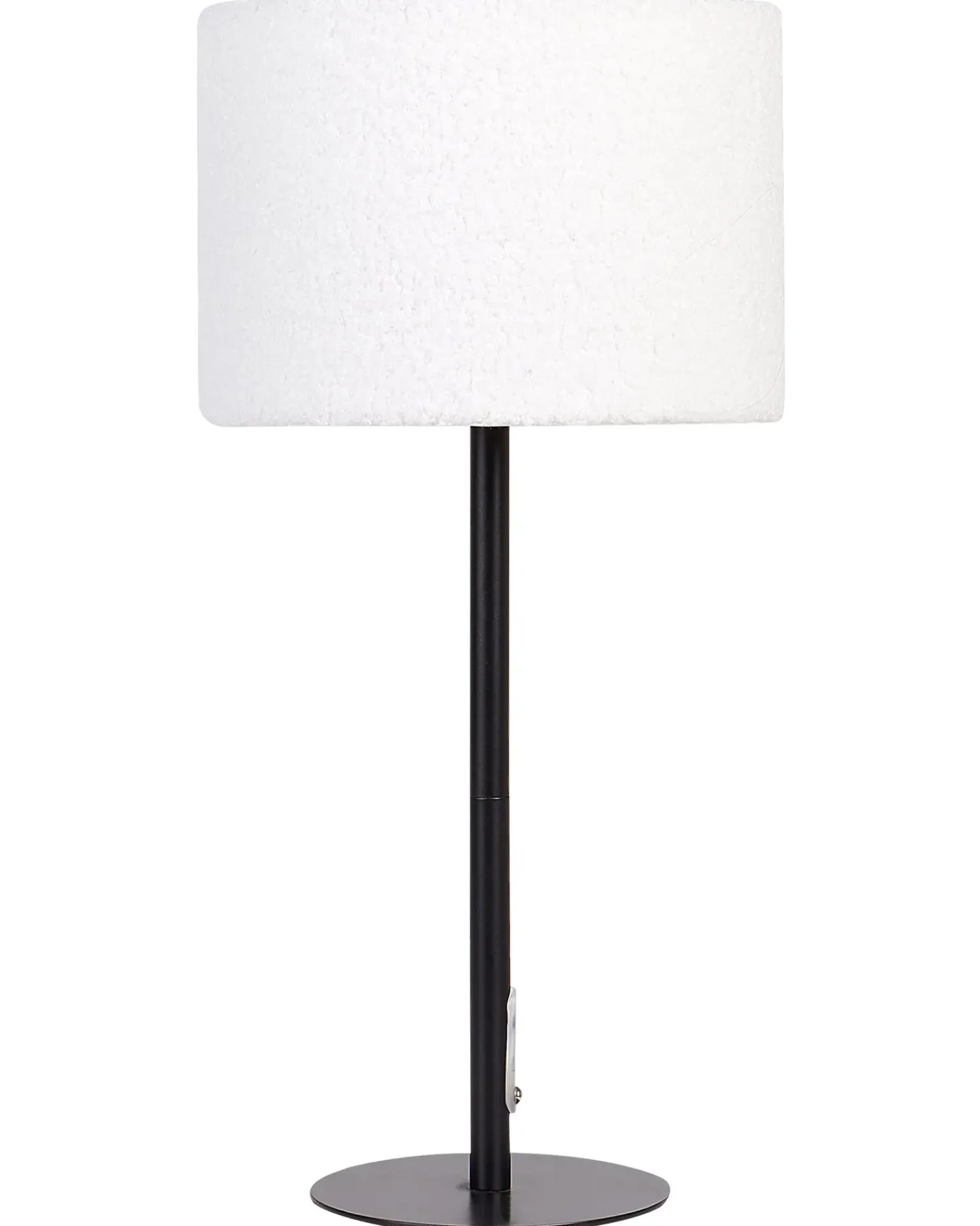 Sale Beliani Lampada da tavolo VINAZCO Bouclé Bianco Bianco Nero