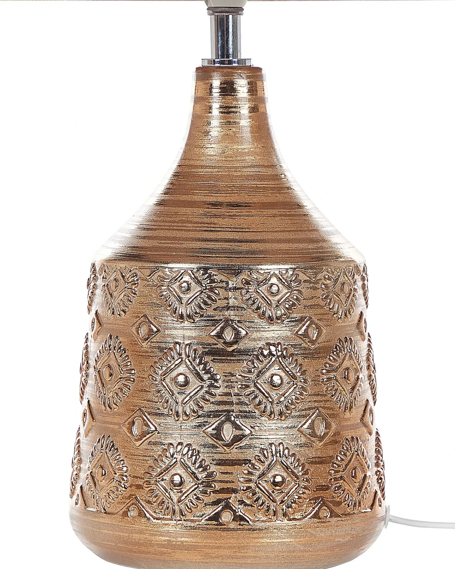 Beliani Lampada da tavolo WARI Ceramica Marrone dorato Beige Marrone