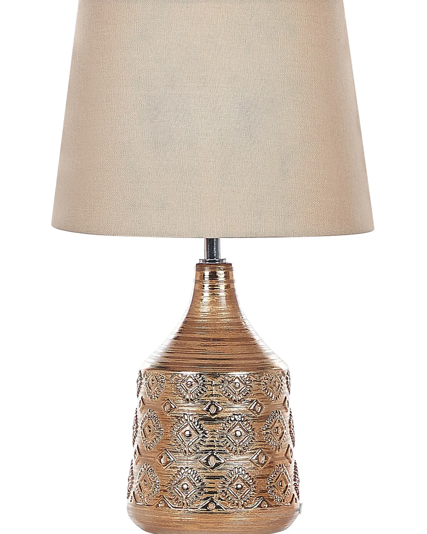 Beliani Lampada da tavolo WARI Ceramica Marrone dorato Beige Marrone