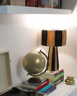 Sale Beliani Lampada da tavolo WELMEL Vimini Marrone/Nero Naturale Nero