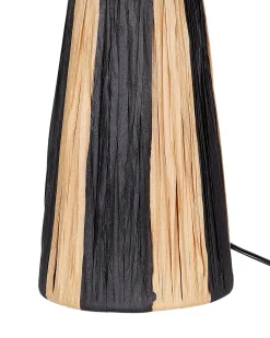 Sale Beliani Lampada da tavolo WELMEL Vimini Marrone/Nero Naturale Nero