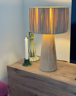 Sale Beliani Lampada da tavolo WELMEL Vimini Naturale