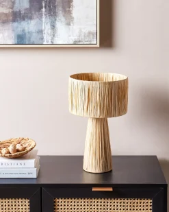 Sale Beliani Lampada da tavolo WELMEL Vimini Naturale