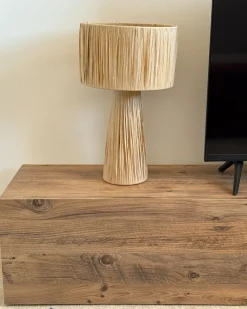 Sale Beliani Lampada da tavolo WELMEL Vimini Naturale