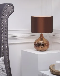 Sale Beliani Lampada da tavolo YAKIMA Porcellana Marrone Marrone Oro