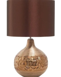 Sale Beliani Lampada da tavolo YAKIMA Porcellana Marrone Marrone Oro