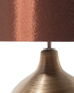 Sale Beliani Lampada da tavolo YAKIMA Porcellana Marrone Marrone Oro