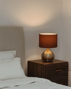 Sale Beliani Lampada da tavolo YAKIMA Porcellana Marrone Marrone Oro