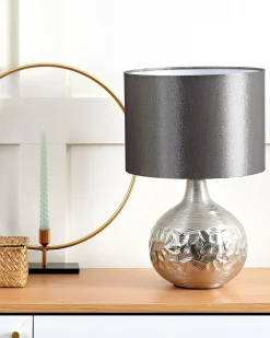 Discount Beliani Lampada da tavolo YAKIMA Porcellana Grigio Argento Grigio