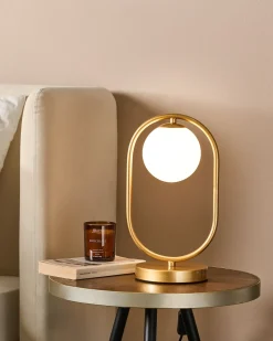 Best Beliani Lampada da tavolo YANKEE Metallo Oro Bianco Oro