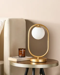 Best Beliani Lampada da tavolo YANKEE Metallo Oro Bianco Oro
