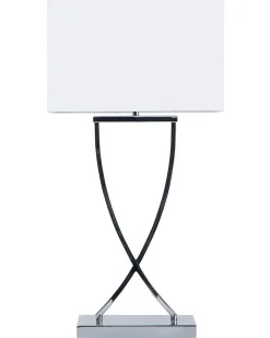 Sale Beliani Lampada da tavolo YASUNI Metallo Bianco Bianco Argento Nero